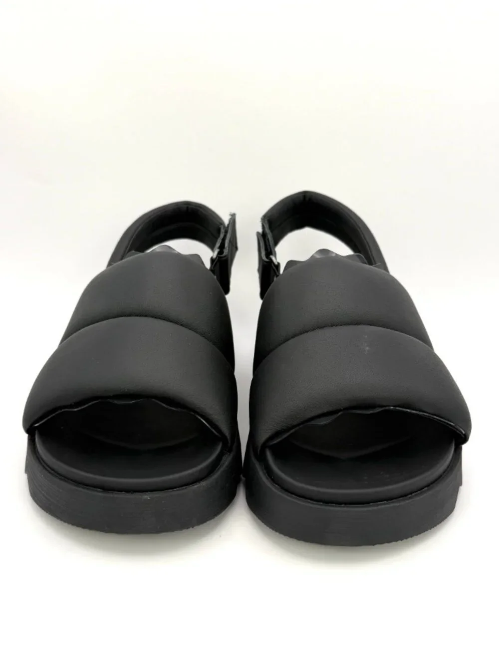 SOREL Vibe Women's Black Leather Platform Slingback Slide Sandals  US 8 NIB.